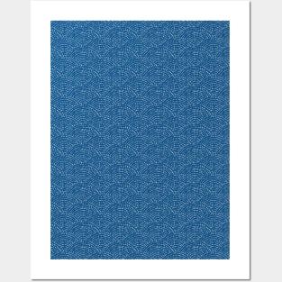 Ink dot scales - White on classic blue Posters and Art